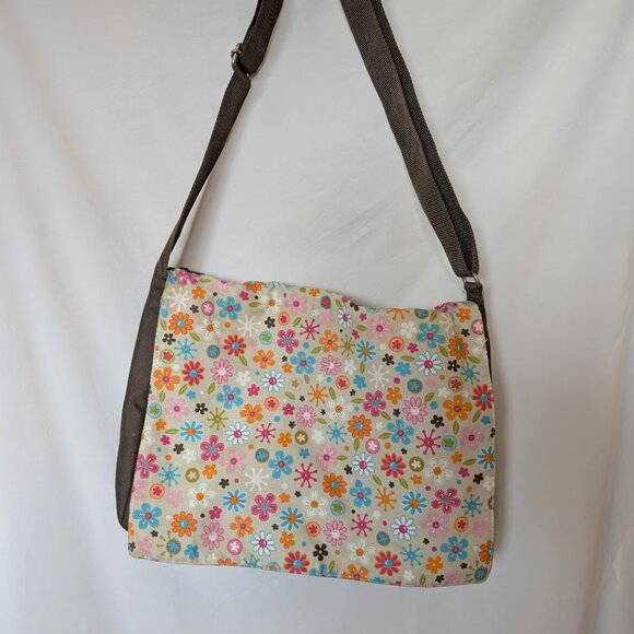 Thirty One "ORGANIC FLOWER" Reversible  Messenger Bag‎ - Picture 2 of 5